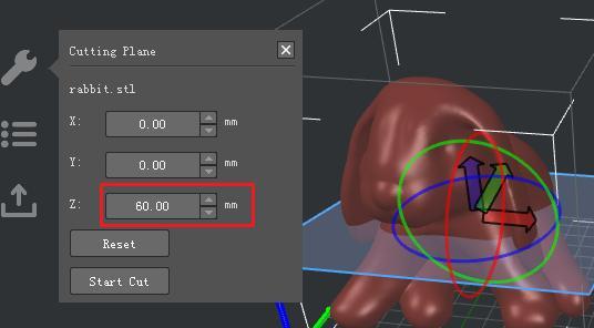 26: Click red circle to rotate the "Cutting Plane".