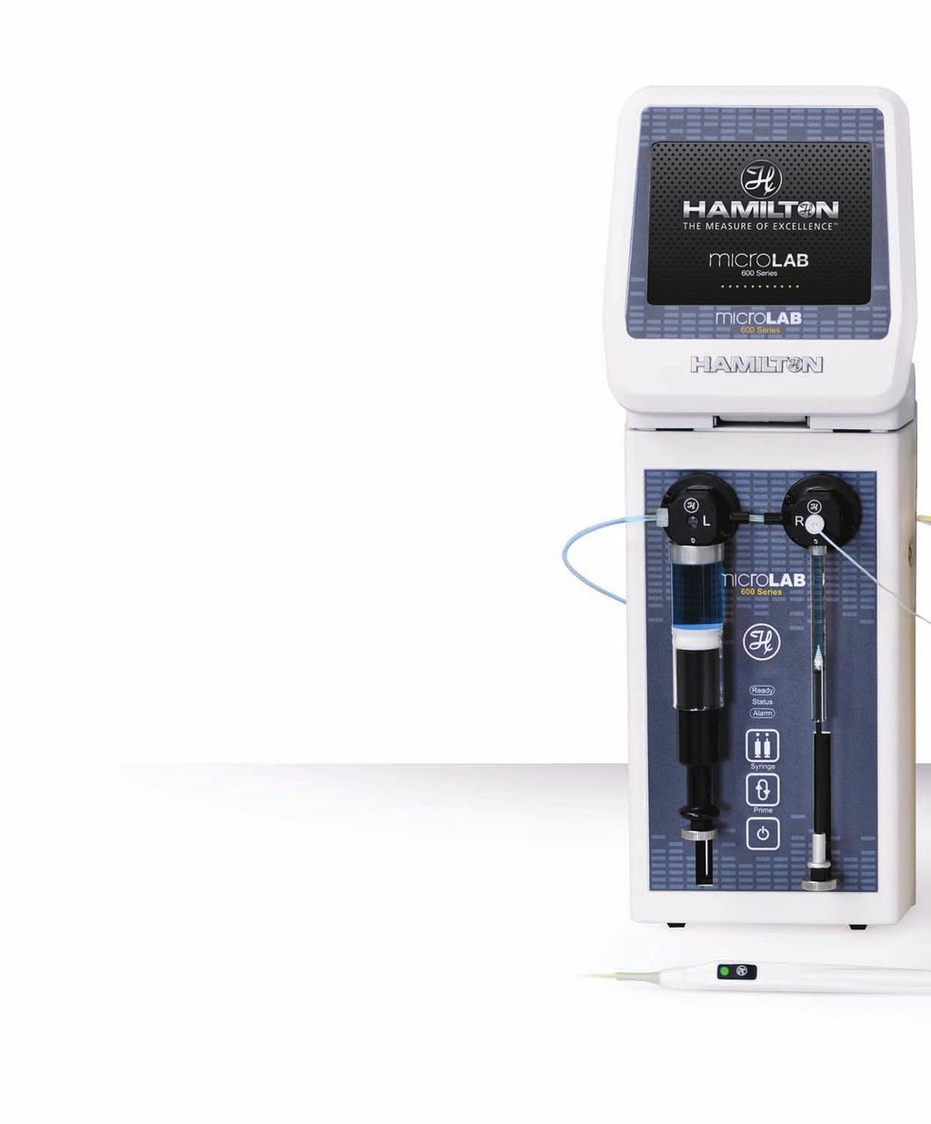 Introducing the MICROLAB 600 The MICROLAB 600 is a highly precise syringe pump with a graphical user interface designed to quickly and easily dilute and dispense liquids.