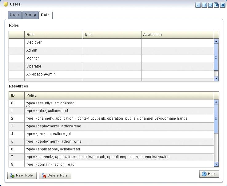 Creating an Application Role Figure 23 1 Role Tab 4. Click the New Role button at the bottom of the right pane.