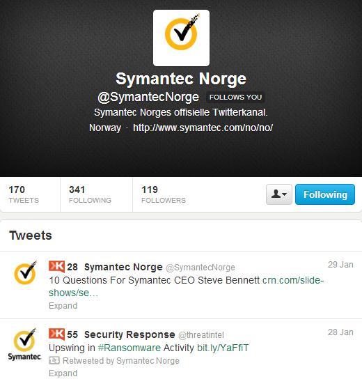 com/connect Symantec Norge på