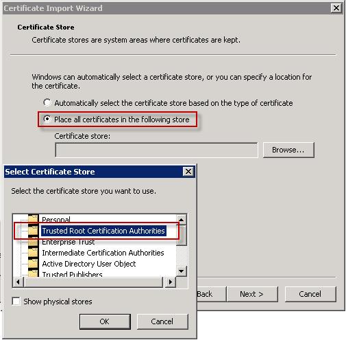 Figure 22: Install Certificate icon 6. Click Next to continue with the Certificate Import. 7.