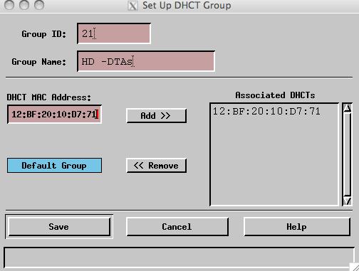 First-Time Provisioning Instructions DHCT MAC Address: Type the MAC Address of the HD DTA and then click Add.