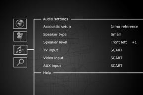 Audio Settings Jamo has tuned the product to give you the best possible sound experience (Jamo Reference).