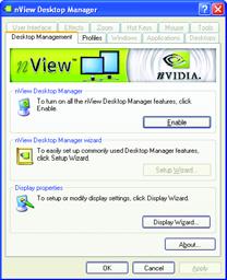 3.1.7. nview Properties Pages (Note) nview is a set of desktop tools designed to help you be more productive when using your graphics card.