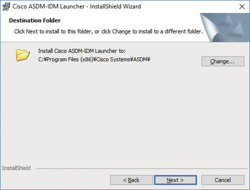 Installing ASDM 6 Click [Next]. 9 Click [Finish]. The Cisco ASDM Launcher appears. 6 9 7 Click [Next].