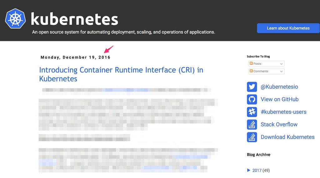 CRI Runtime Interface DockerContainer and rkt were integrated directly and