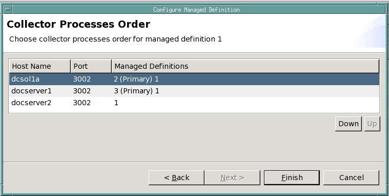 5. Specify the failover priority order for this managed definition. To do so: a.