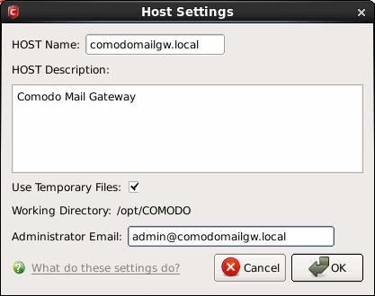 3.1.Host Setting The Host Settings interface allows you to configure the host name of the mail server.