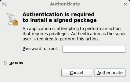 Enter the administrator password and click 'Authenticate'. After verifying the credentials, the packages will be installed.