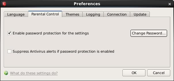 Enable password protection for settings - Selecting this option activates password protection for all important configuration sections and wizards within the interface.
