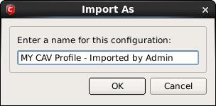 A confirmation dialog appears indicating the successful import of the profile. Once imported, the configuration profile is available for deployment by selecting it.