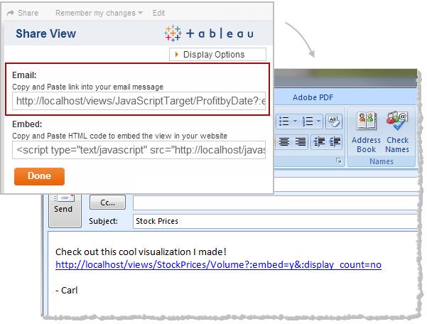 Embed Views You can share a view by embedding it into another webpage such as your wiki, blog, or web application. 1.