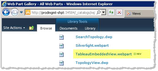 5. Return to Site Settings and under Site Collection Administration, select Site collection features. Confirm that the TableauEmbeddedView Feature has a status of Active.