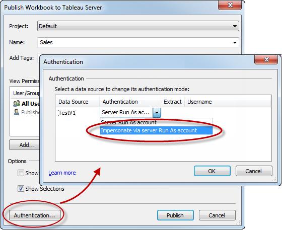 6. Click OK. 7. Test the connection by signing into Tableau Server as a user.