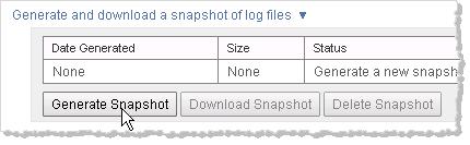 Click Generate Snapshot to create a snapshot of the Tableau Server logs.