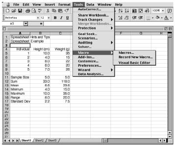 Spreadsheet Hints and Tips 17 Figure 16 is the relative reference button.