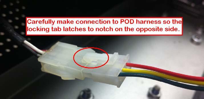 the available 3-pin Molex connector hanging down from the inside of the POD.