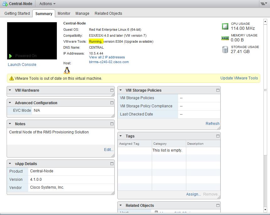 Maintenance Activity Start the VMWare Tools Application after OS Upgrade 12.