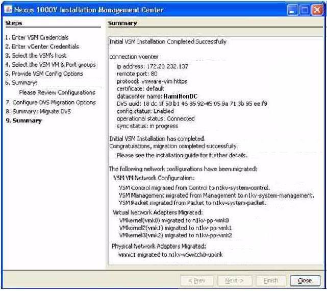 Chapter 3 Setting Up a Primary or Standalone VSM VM Using the GUI Step 21 A summary of the configuration displays