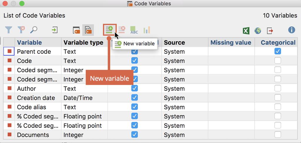 Import data allows import of spreadsheets in XLS/X format. Data editor switches from the Variable view to the Data view. Liste of variables switches from the Data view to the Variable view.