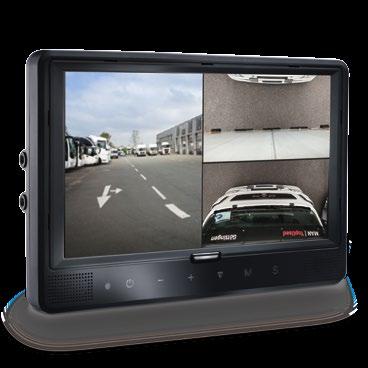 The integrated quad splitter brings all four camera images simultaneously on the screen.