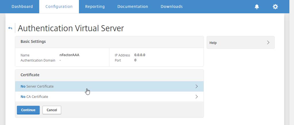 3. Click to add a Server Certificate. 4.