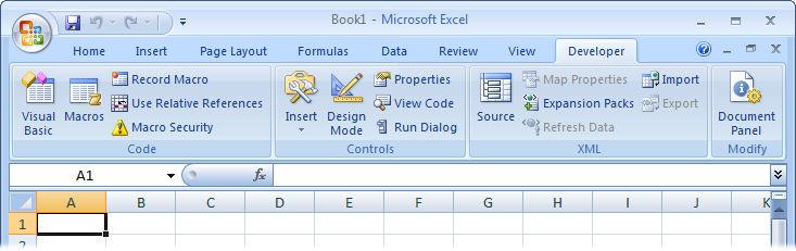 The Developer Tab If you plan to work a lot with macros and VBA you might find it convenient to switch on the Developer tab.