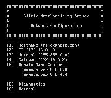 networking settings from the command line of the Merchandising Server.