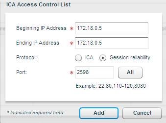 Chapter 4 Adding the IP address or address ranges for your XenApp Servers is shown in the following screenshot: Secure Ticket Authority When accessing a published application on XenApp servers