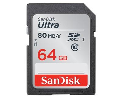 SD cards - flash memory SanDisk Ultra SDXC form factor: SDXC capacity: 64
