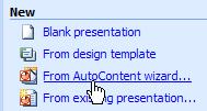 Presentation Task Pane either Blank presentation or