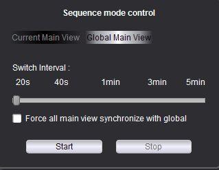 windows in the same time interval. Click Current Main View to use Sequence Mode for current window. Fig. 5-13 or If you want to use Sequence Mode in all windows, click Global Main View.