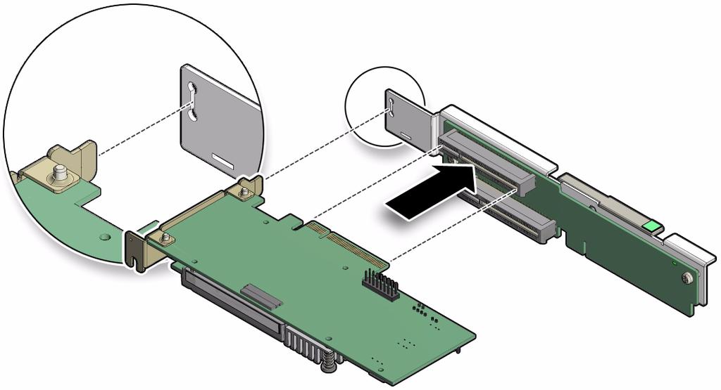 2. Install the PCIe riser. For instructions, see Install a PCIe Riser Into PCIe Slots 3 and 4 on page 78. Remove the Internal HBA Card 1. Remove the PCIe riser from slot 3.