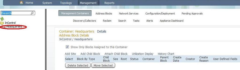2. Click on Add Child Block on the container screen. The Add Child Block screen appears as follows: 3.