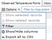 Filter using attribute table example Click on the arrow at the bottom of the map to open the attribute table Click
