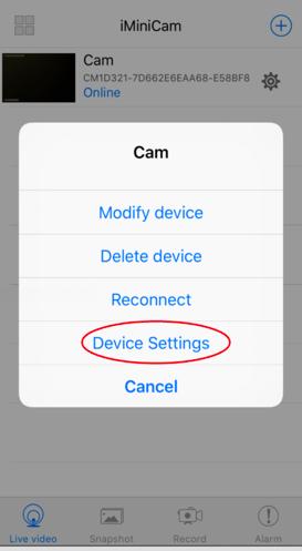 Device Settings Here, you can modify, delete or reconnect the device and also manage the device s individual settings.