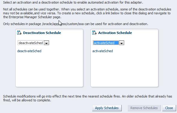 Chapter 8 Related Documentation Figure 8-6 Home Page Database Adapter Activation and Deactivation on Database Adapter Company X selects to activate and deactivate the database adapter at the