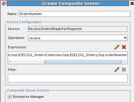 Chapter 7 Figure 7-13 Composite Sensor Dialog The Enterprise Manager check box of the Create Composite Sensor dialog is also selected.