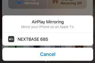 5 Enable the Screen Mirroring function. Then select your player (i.e. NEXTBASE XXX) from the device list.