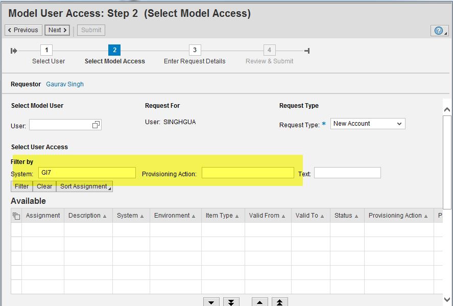 If you choose NO, the Model User Access screen looks like this: If you choose YES, the Model User