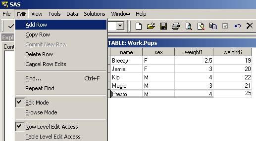 Figure 38 File menu Edit options To sort the file, select the