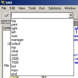 Figure 2 Recalling previous commands Although three windows appear when you first start your SAS session, five are available.