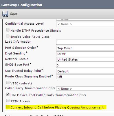 Log Analysis The below section focuses on the differences seen in the trace files when the "Connect Inbound Call before Playing Queuing Announcement" is checked and unchecked SIP Normal Call Flow