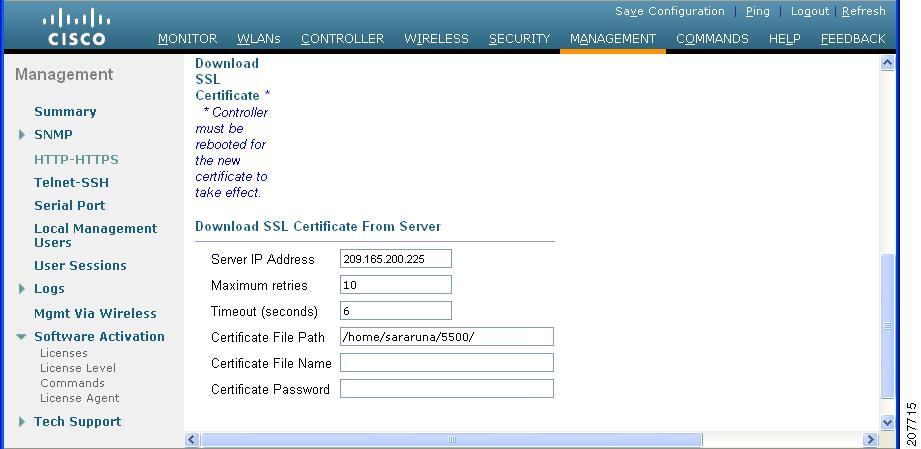 Loading an SSL Certificate (GUI) Every HTTPS certificate contains an embedded RSA key.