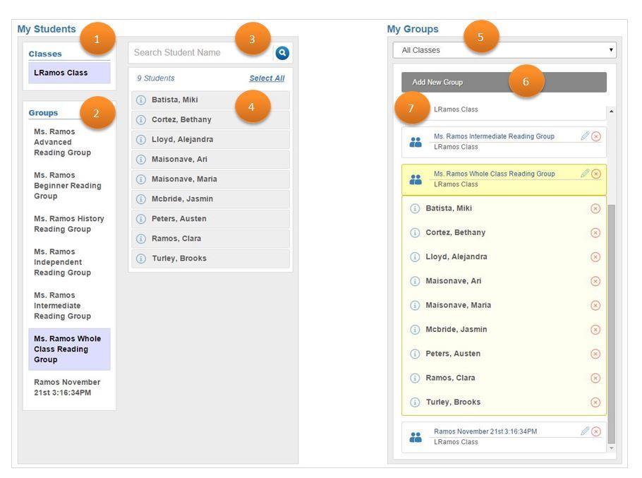 About Manage Students Manage Students is used to create whole and small groups in order to target assignments to students with precision. You can view your student population by class or group.