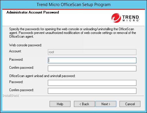 Installing OfficeScan http://www.smartprotectionnetwork.com Administrator Account Password Figure 2-16.