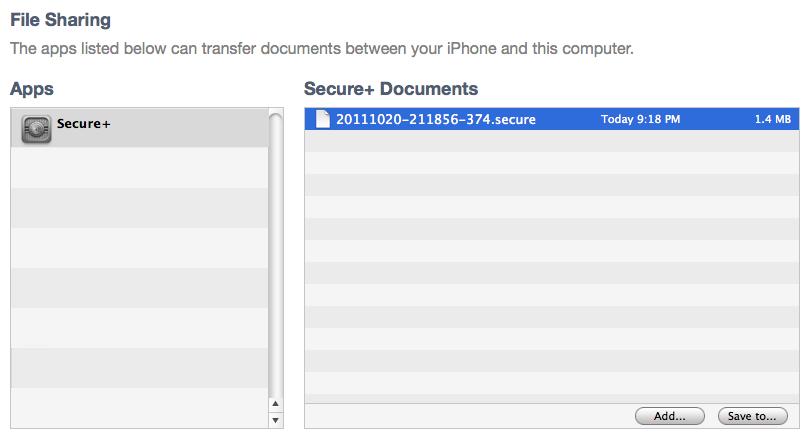 4.4.3 itunes file sharing itunes file sharing lets you transfer application's file to and from your PC.