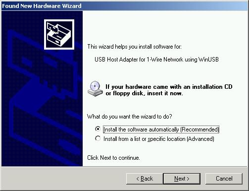 Depending on the version of Windows, the driver for the adapter may be automatically installed.