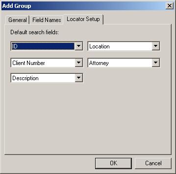 Step 5 Define the default search fields (search categories) that will appear in Locator software These are the Locate by search categories that will appear the first time a Locator software user