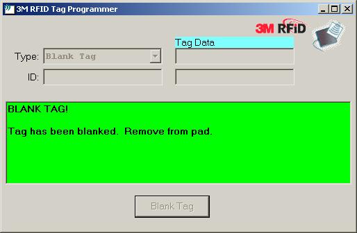 Blanking tags The Blank Tag function converts a previously programmed tag back into a blank tag. You can also reprogram over any tag that is already programmed.